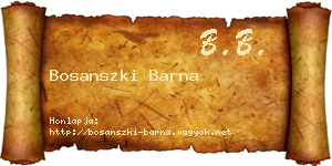 Bosanszki Barna névjegykártya