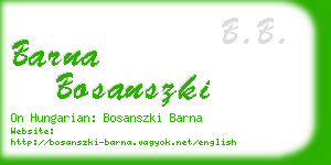barna bosanszki business card